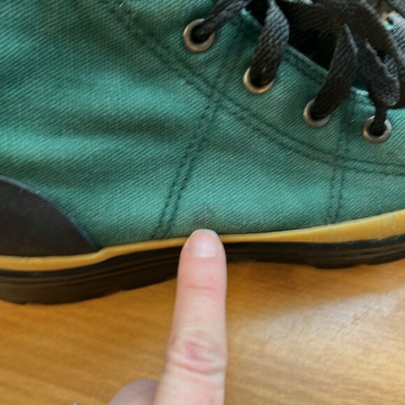 Vintage Converse All Star Chuck Taylor Mid Green Fabric with Black Women’s 6.5 - Picture 10 of 10